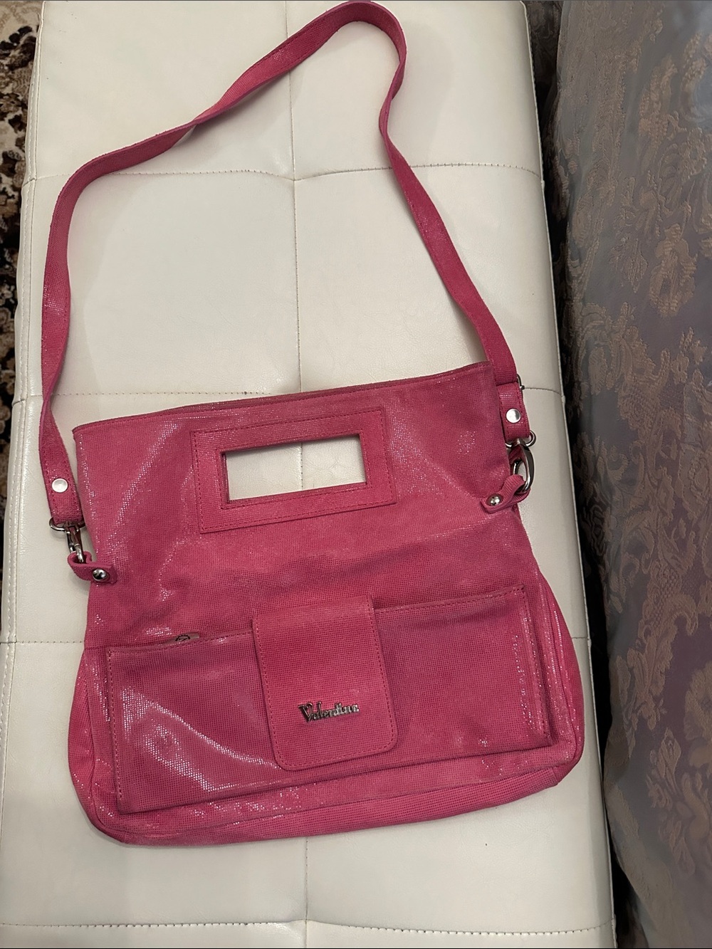Valentina Pink Convertible genuine leather Crossbody Shoulder Bag